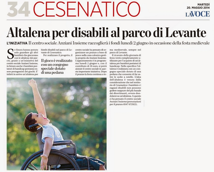 Altalena per disabili a Cesenatico