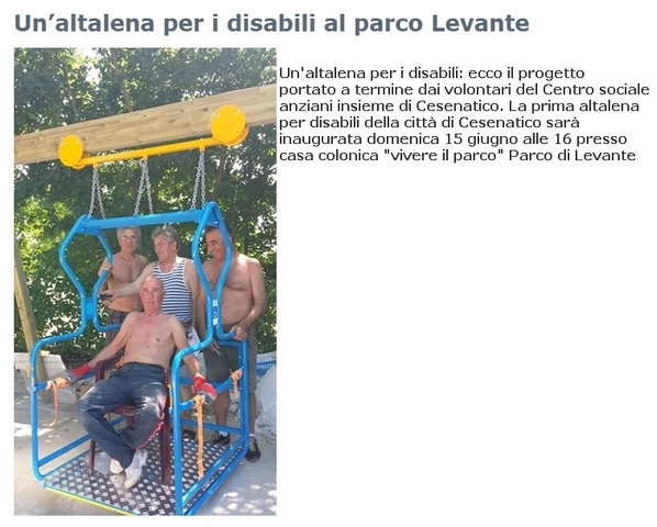 Altalena per disabili a Cesenatico