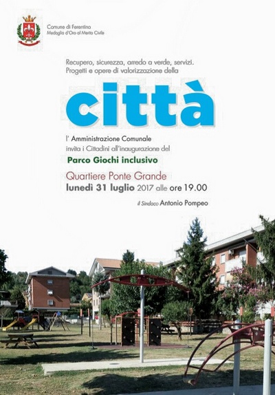 Inaugurazione parco inclusivo a Ferentino