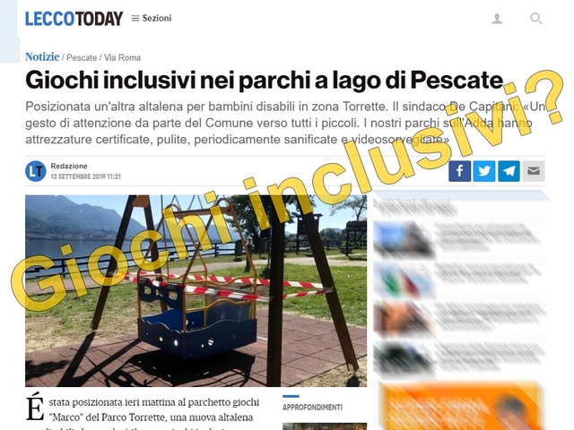 Un’altalena per disabili che renderà il parco giochi inclusivo?