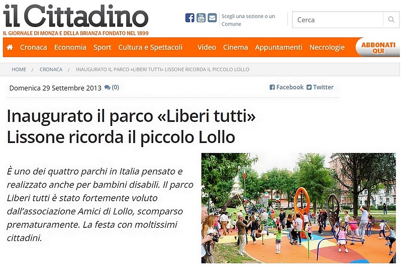 Novembre 2021 Quanti sono i parchi gioco inclusivi in Italia?